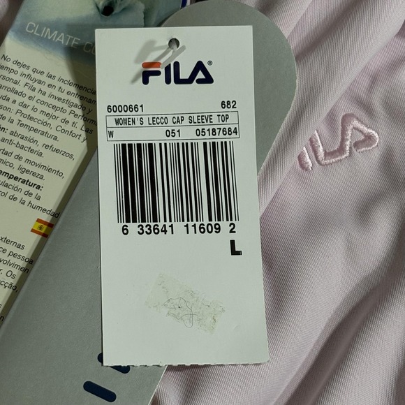 Fila Lecco Cap Sleeve Top Womens Large Light Pink Performance Polo Shirt Tennis - Picture 6 of 14